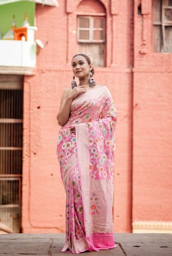 Banarasi Khaddi Georgette Saree Manufacturers in Varanasi