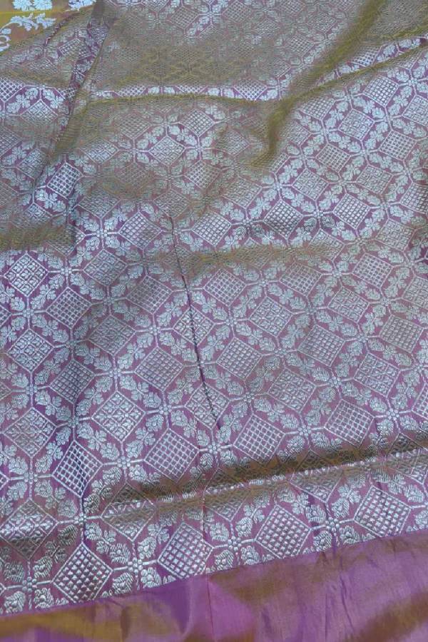 Baby Pink Pure Katan Rungkaat Banarasi Handloom Saree in Varanasi