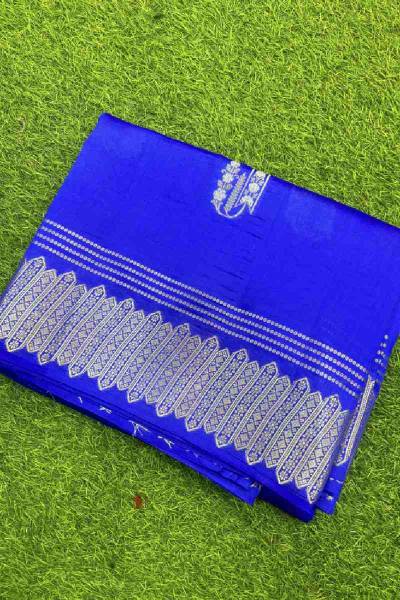 Blue Pure Raw Mango Banarasi Handloom Saree in Varanasi