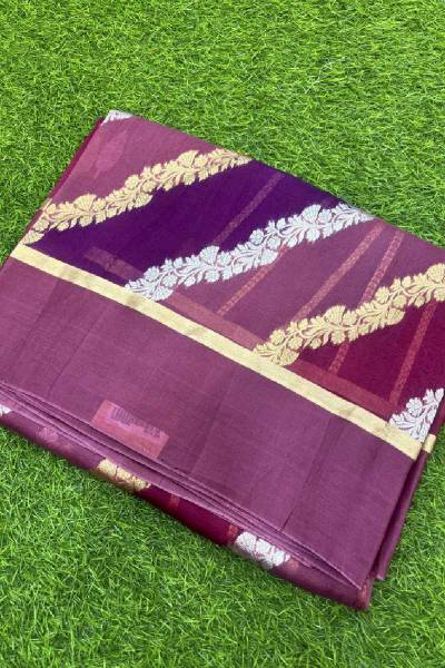 Dark Onion Pink Kora Katan Rungkaat Banarasi Handloom Saree in Varanasi
