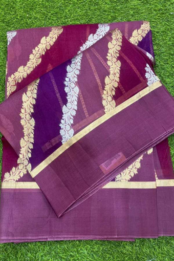 Dark Onion Pink Kora Katan Rungkaat Banarasi Handloom Saree in Varanasi