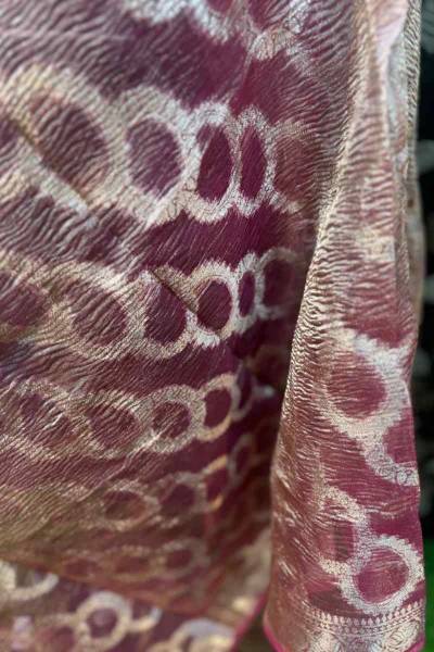 Exclusive Pink Kora Tissue Dupata in Varanasi