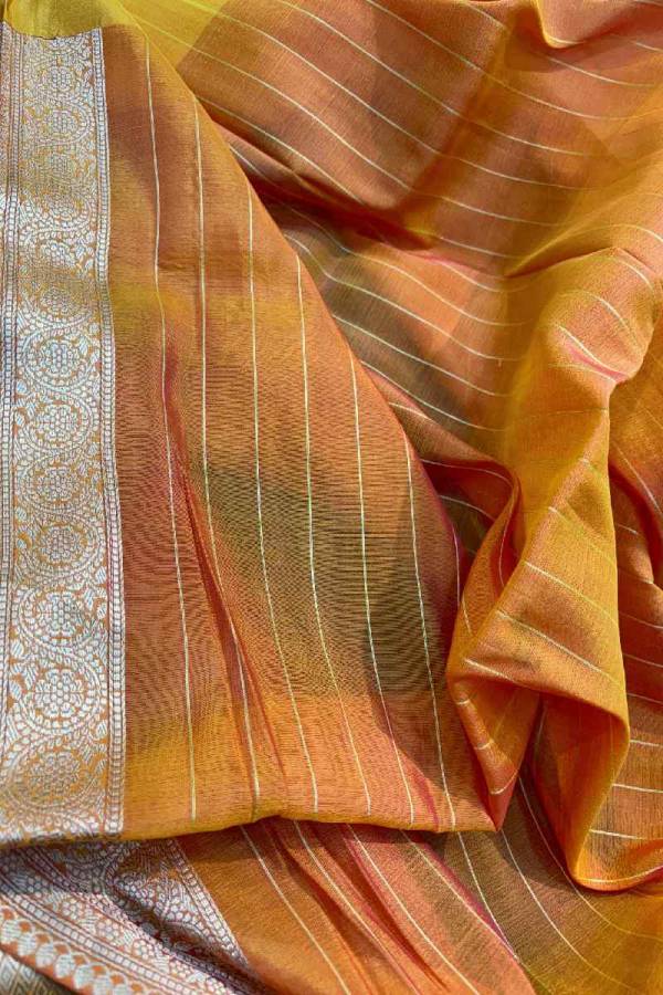 Exclusive Rani Pink Pure Kora Katan Kadhiyal Handloom Banarasi Saree in Varanasi
