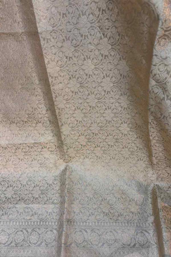 Gray Pure Tissue Banarasi Handloom Saree For Wedding Occasions in Varanasi