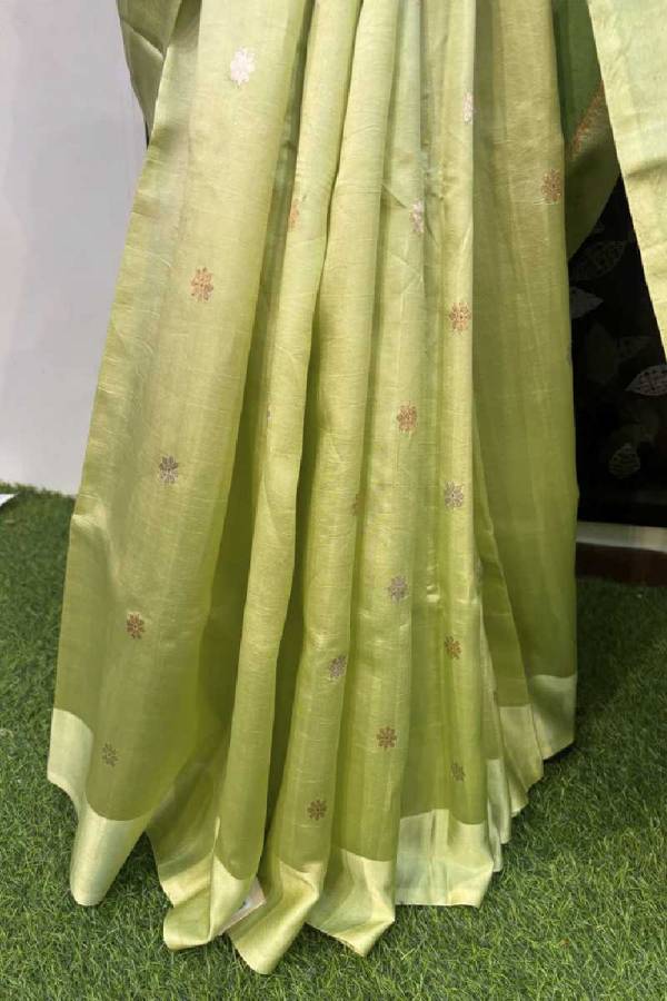 Lemon Pure Raw Mango Rungkaat Banarasi Handloom Saree in Varanasi