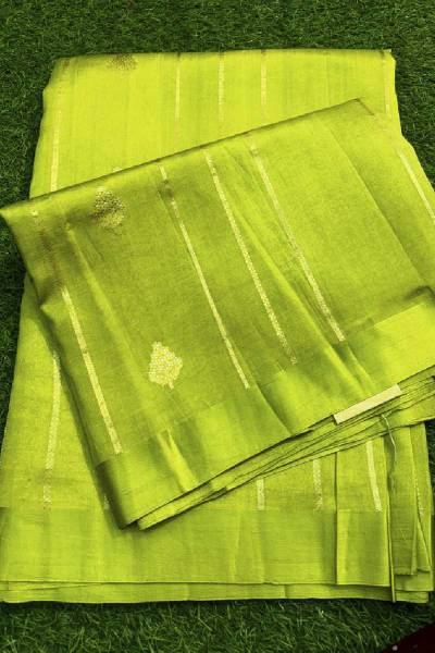 Lemon Yellow Pure Raw Mango Banarasi Handloom Saree in Varanasi