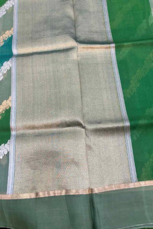 Light Green Kora Katan Banarasi Handloom Saree in Varanasi