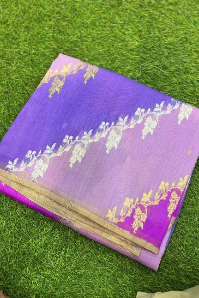 Light Lavender Pure Kora Katan Rungkaat Banarasi Handloom Saree in Varanasi