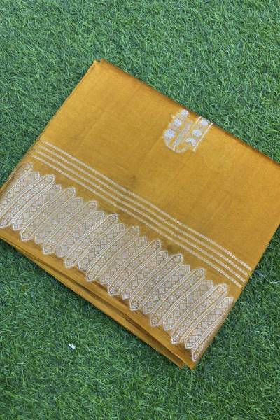 Mustard Yellow Pure Raw Mango Banarasi Handloom Saree in Varanasi