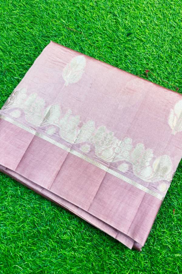 Peach Pure Raw Mango Banarasi Handloom Saree in Varanasi