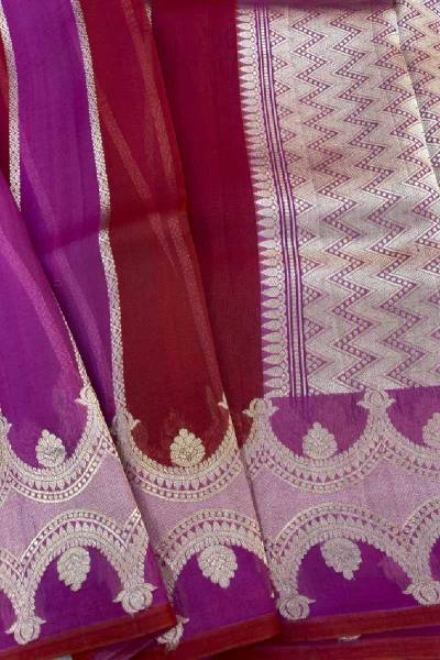 Pink Pure Kora Katan Rungkaat Banarasi Handloom Saree in Varanasi