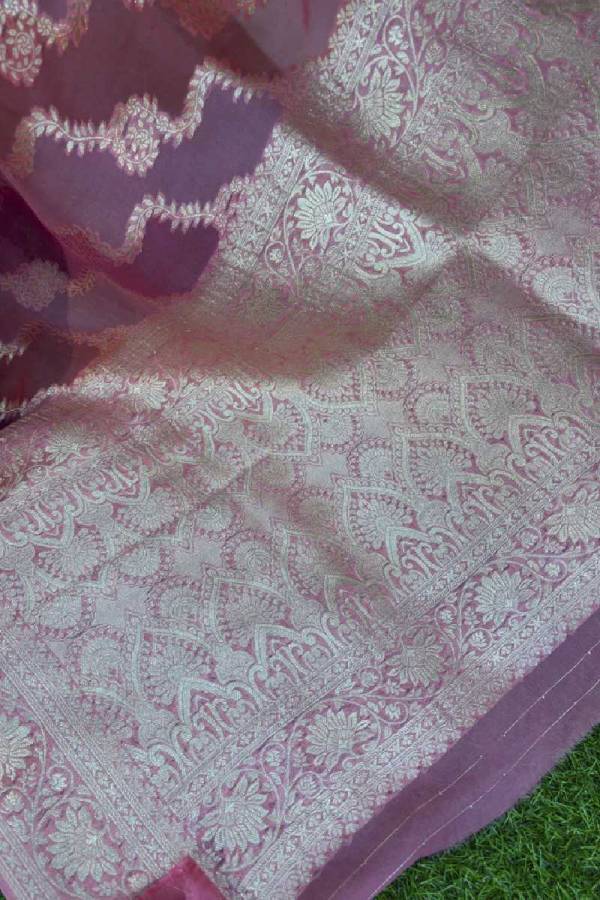 Pink Shade Of Rungkaat Georgette Banarasi Saree in Varanasi