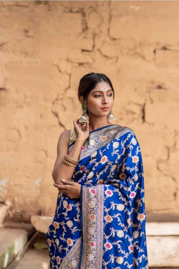 Pure Banarasi Katan jangla Meena Handloom Saree in Varanasi