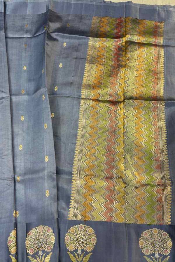 Pure Katan Light Weight Raw Mango Banarasi Handloom Saree in Varanasi