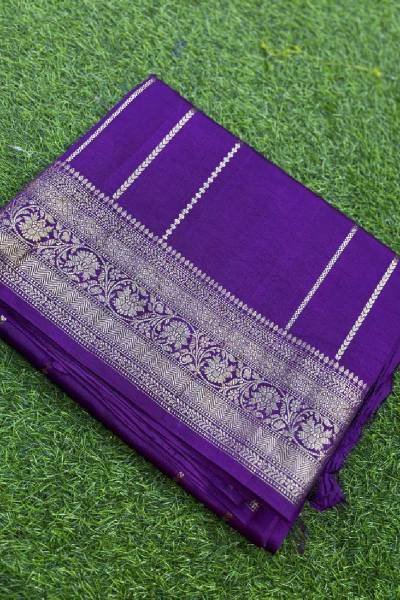 Purple Pure Raw Mango Banarasi Handloom Saree in Varanasi