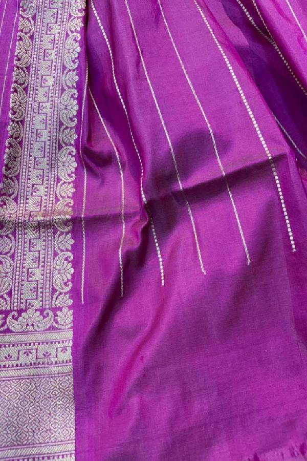 Rani Pink Shade Pure Katan Rungkaat Banarasi Handloom Saree in Varanasi