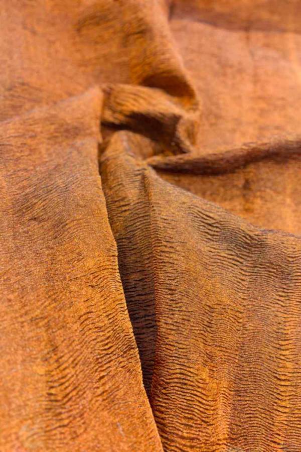 Rust Brawn Crush Tissue Banarasi Handloom Saree in Varanasi